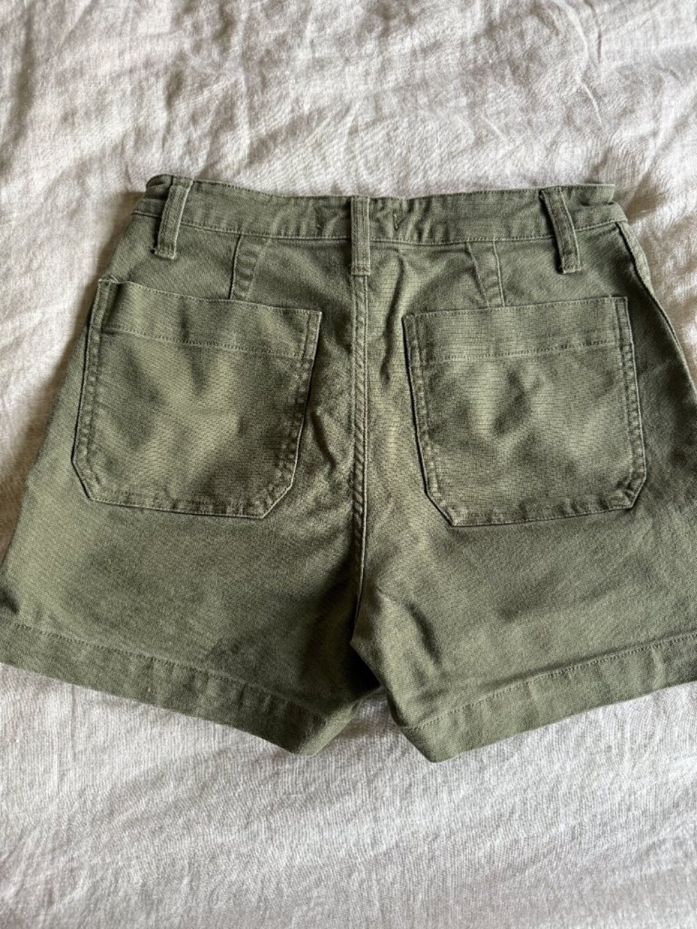 Madewell The Perfect Vintage Fatigue Short Women's Olive Canvas Pocket size 26 - Picture 4 of 5